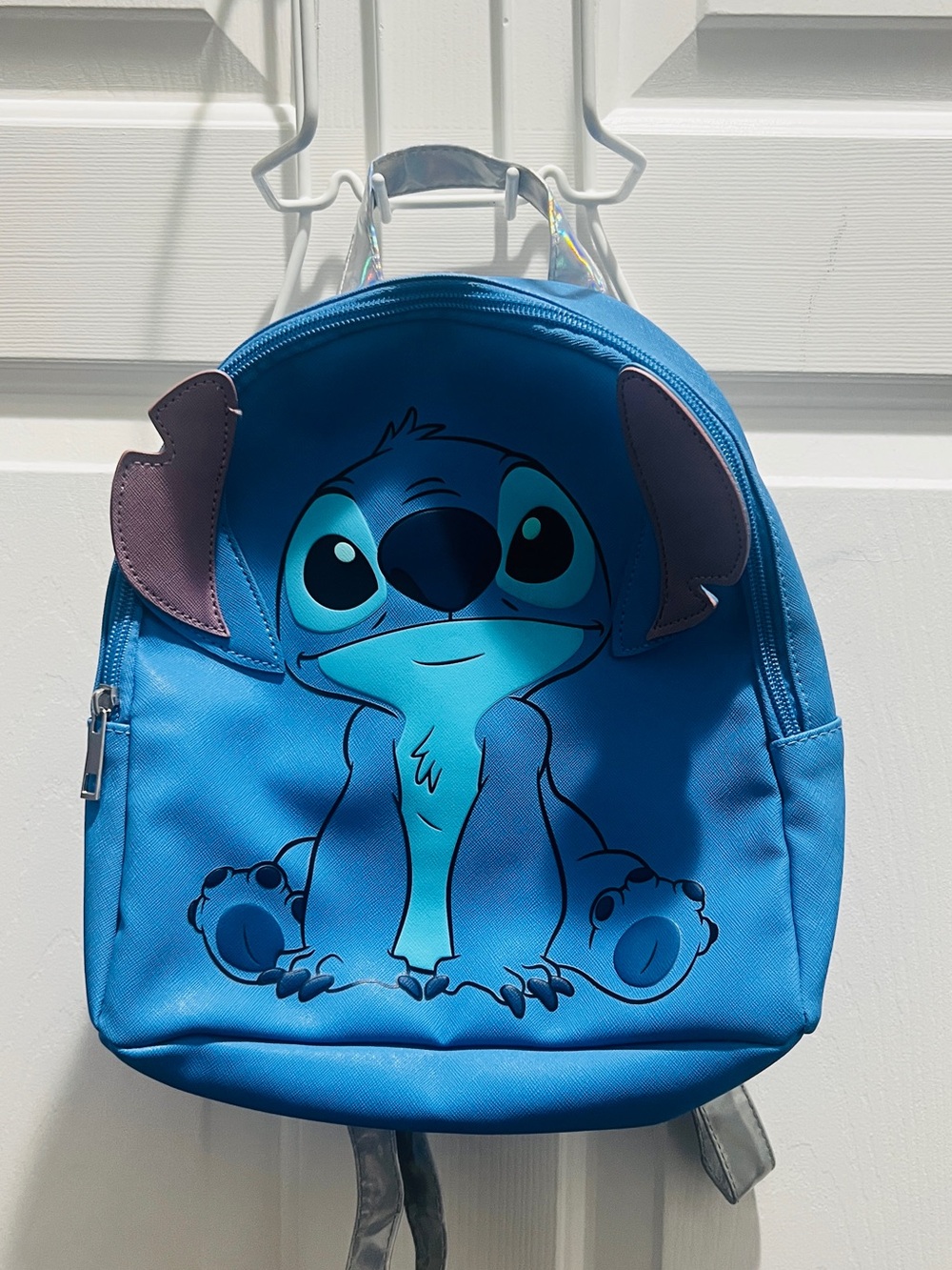 Disney Blue Stitch Kids Backpack with Purple Ear Accents